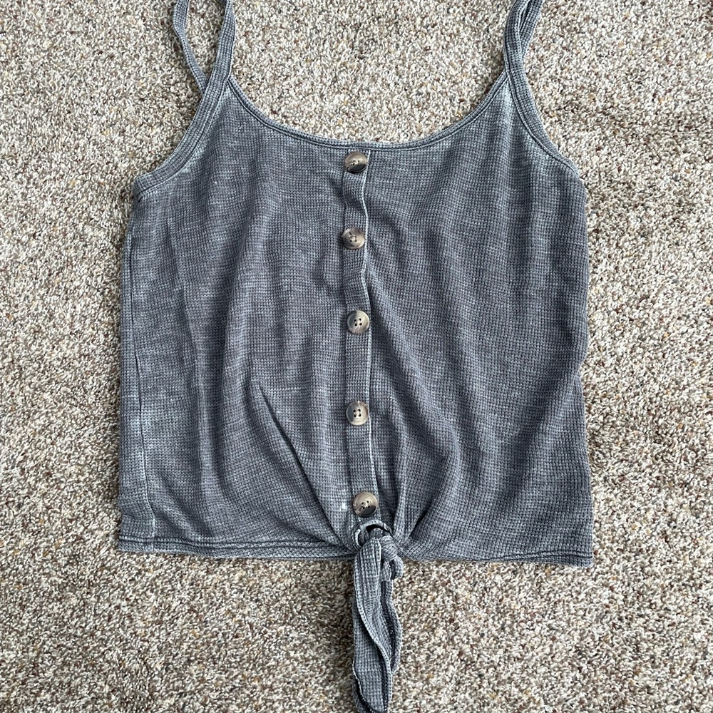 Size M Cropped Grey American Eagle Outfitters Tank Top